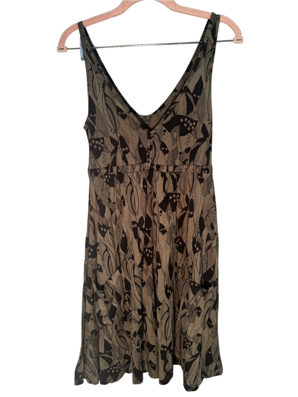 Divided Beige and Black Floral Maxi Dress